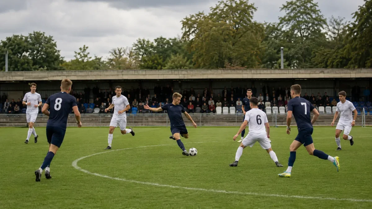 NB III-as regionális labdarúgó-mérkőzés egy kompakt stadionban
